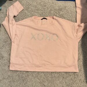 Pink Gem XOXO Cropped Sweatshirt